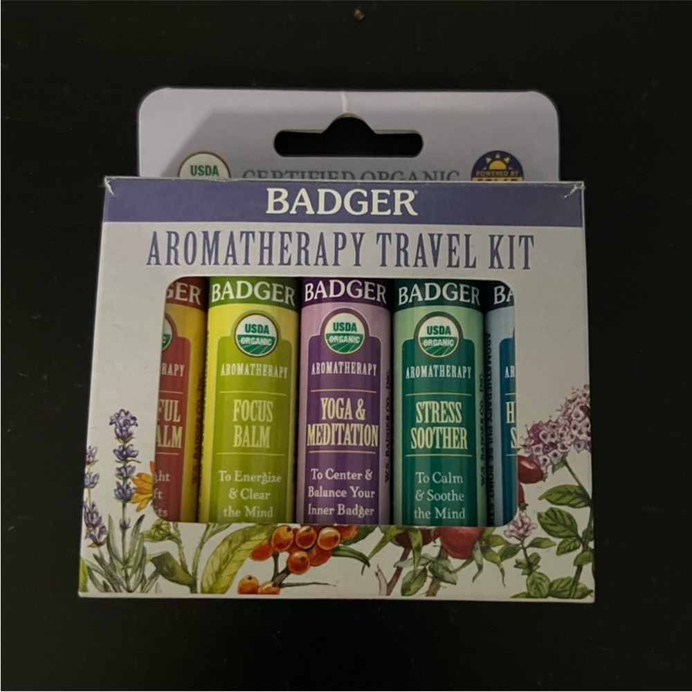 NEW- BADGER Aromatherapy Travel Kit - Multicolor - 5 Piece Set